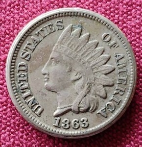 Nice 1863 Copper-Nickel Indian Penny