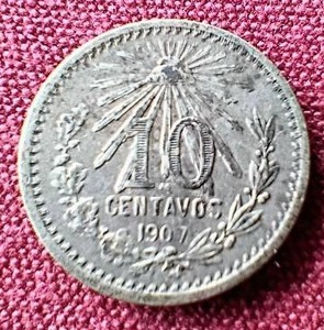 1907 Mexico Silver 10 Centavos