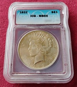 1922 Peace Dollar - ICG MS65