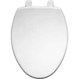 Elongated Soft Close Plastic Toilet Seat White