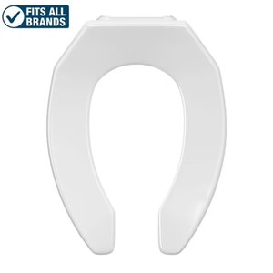 Elongated Open Front Toilet Seat, White