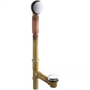 Clearflo Brass Toe Tap Bath Drain in Chrome
