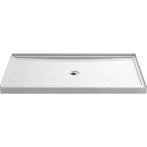Rely 60x34 Alcove Shower Pan Base, White