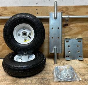 Dual Gate Helper Wheels-10 in. Pneumatic Tires with Zinc-Plated Finish for Chain Link, Sliding, Metal Tube Swing Gates Msrp $107.66 see description