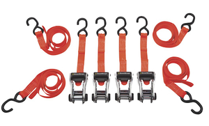 SmartStraps RatchetX Aluminum Tie-Downs, 14ft.L, 3,000-Lb. Breaking Strength, 4-Pack, Orange, Model# 349 #152006 Msrp $39.99