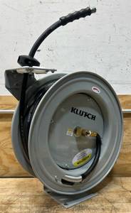 Klutch Auto-Rewind Air Hose Reel with 38in. x 50ft. Rubber Hose, 300 PSI #73430 Msrp $139.99 see description
