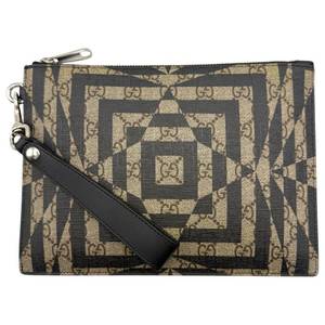 Gucci Brown Ophidia GG Supreme Sherry Line Leather Card Case Retail $780