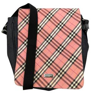 Burberry Pink Nova Check Canvas Crossbody Messenger Bag Pre-Owned Retail $750