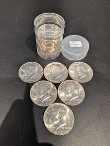 1964 Kennedy Half Dollar BU Roll - Brilliant Uncirculated 90% Silver US Coins (20 Coins)