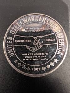 United Steelworkers of America 1 Oz .999 Fine Silver Round - Local Union 7044