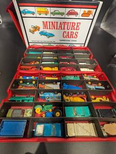 Matchbox Lesney Die-Cast Miniature Cars in Red Carrying Case - BP & Esso Trucks (Assorted)