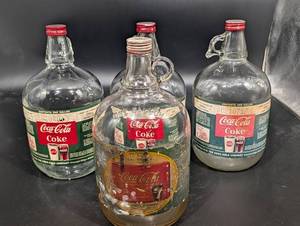 Coca-Cola One Gallon Glass Bottles - Vintage with Original Labels