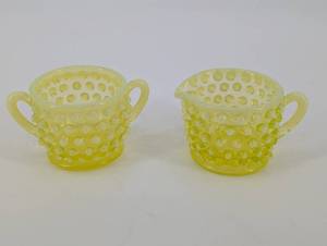 Bubble Texture Yellow Glass Cups - 2 Piece Set