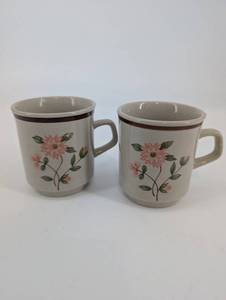 Mugs - Floral Pattern Japanese Ceramic - 2-Pack