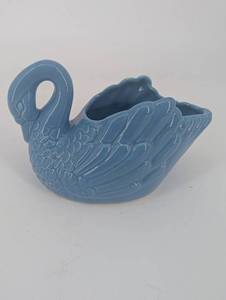 Swan Shaped Ceramic Vase Planter With Feather Detail