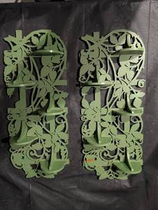 Pair of Wood Ivy Scroll Plant Stands (Lot of 2)