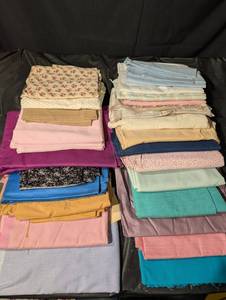 Assorted Cotton Fabrics Lot - Floral, Plaid & Solid Bundles