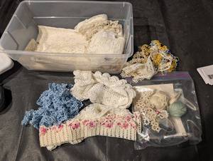 Assorted Lace Trims Lot - Crochet Edging & Embroidered Bands for Crafts