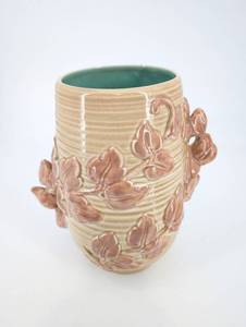 Red Wing 1162 Leaf Pattern Vase - USA Vintage Stoneware Pottery