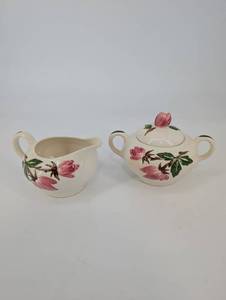 Continental China, Inc. Hand Painted Floral Sugar & Creamer Set - Vintage