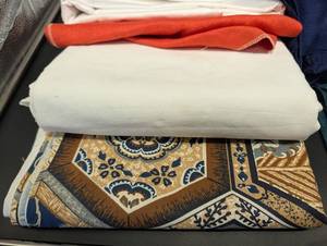 Assorted Fabric Remnants Collection - Stripes, Solids, Prints & Denim