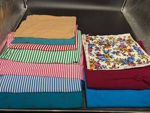 Assorted Fabric Bundle - Floral Print, Stripes & Solids (Cotton Textiles)