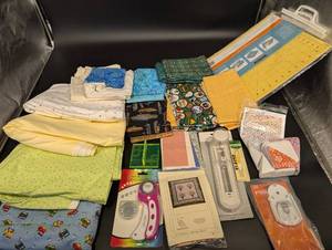 Fiskars Rotary Cutter Kit, Clover Needle Threader & Assorted Quilt Fabrics, Patterns & Notions