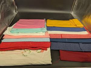 Assorted Fabric Swatches - Mixed Textiles Lot for Crafts