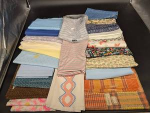 Assorted Vintage Fabrics - Floral, Stripes & Checks (Made in Czechoslovakia)