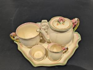 Royal Doulton Tea Set with Lidded Teapot, Creamer & Sugar - England