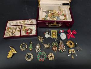 Jewelry Box - Costume Jewelry & Christmas Pins