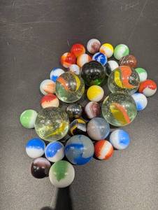 Assorted Glass Marbles - Colorful Swirl & Solid Marbles (Dozens)