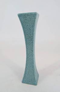 Red Wing Speckled Ceramic Vase with Square Top and Footed Base
