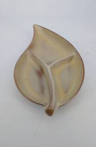 Frankoma 83 Leaf-Shaped Ceramic Dish - Mid-Century Studio Pottery