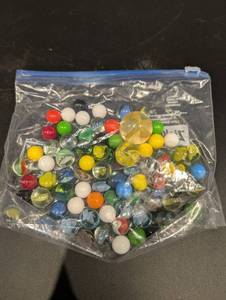 Assorted Glass Marbles - Multi-Color Bulk Bag for Crafts & Games