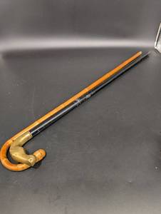 Antique Carved Walking Canes with Brass Snake-Head Handles