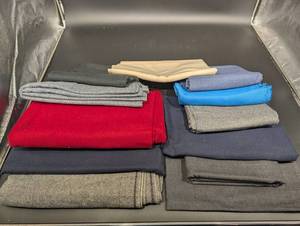 Assorted Wool Fabric Swatches - Mixed Textures & Weights