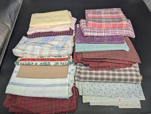 Assorted Cotton Fabric Bundle - Plaid, Checks, Stripes & Floral Prints