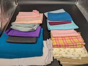 Assorted Fabric Bundles - Mixed Solids, Stripes & Floral Prints for Quilting