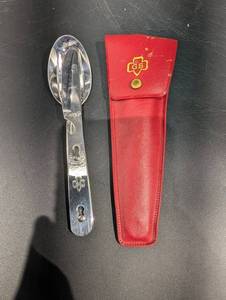 Girl Scout Crest Stainless Flatware Set in Red Leatherette Case - Assorted Silverware