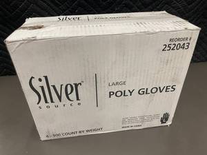 Silver Source Large Polyethylene Gloves - Reorder #252043 - 4-500 Count by Weight