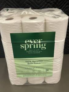 Ever Spring 24-Roll 2-Ply Bath Tissue - 800 Sq Ft, 300 SheetsRoll