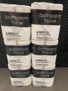 Bathroom Tissue 6-Pack (24 Rolls Total) - 150 2-Ply SheetsRoll, 3.8 x 4 in