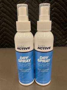 Kribl Active Dry Spray -2 Pack All Natural Pain Relief with Camphor & Menthol, 3 fl oz