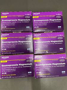 Amazon Basics Esomeprazole Magnesium 20 mg Delayed-Release Capsules - 42 Capsules (Lot of 6)
