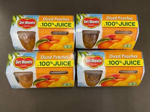 VA 4 - Del Monte Diced Peaches in 100% Juice - 4 Boxes