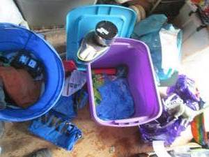 Covered Tote and POP-up hamper full...