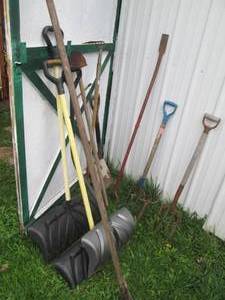 Snow shovels, ice chipper and vinta...