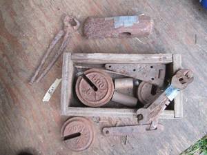 Vintage wood flat style box with Vi...