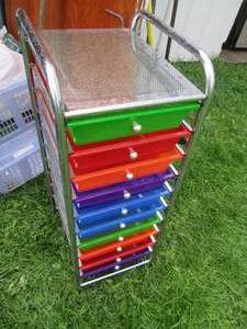 Metal framed Multicolored 10 drawer...
